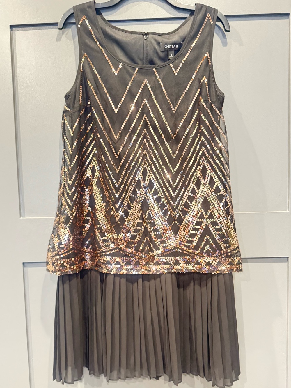Chetta B Black & Bronze 20’s Style Flapper Dress